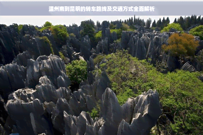 温州南到昆明的转车路线及交通方式全面解析