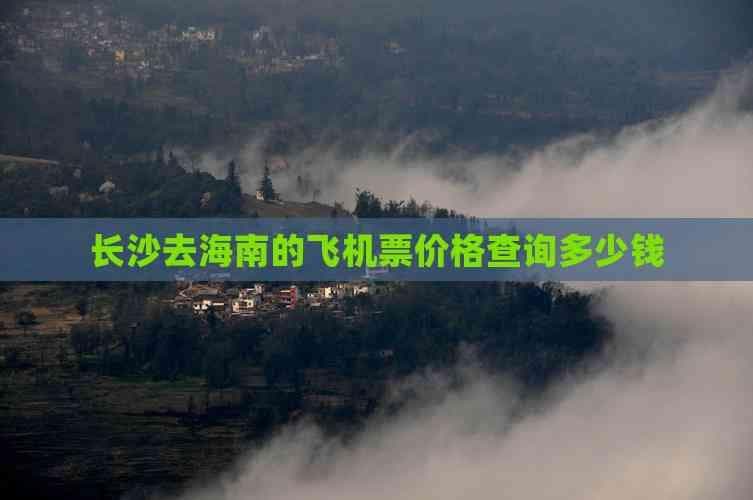 长沙去海南的飞机票价格查询多少钱
