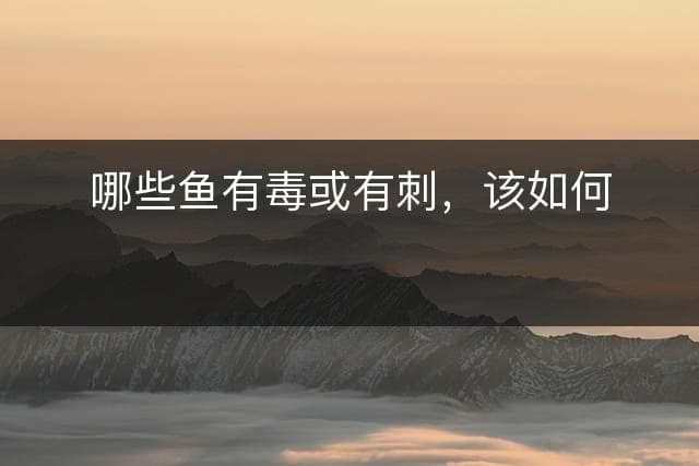 哪些鱼有毒或有刺，该如何鉴别？
