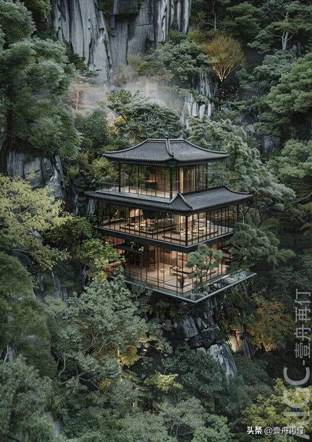玻璃幕墙与中式飞檐的AI故事