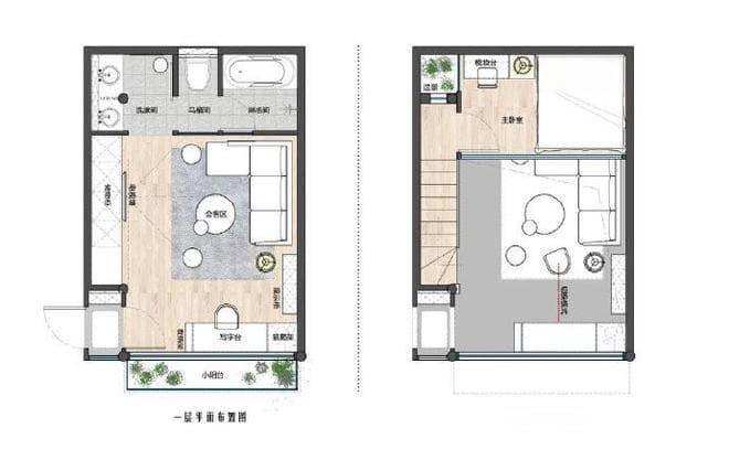 35平米loft日式原木风装修案例：温馨舒适，空间利用满分
