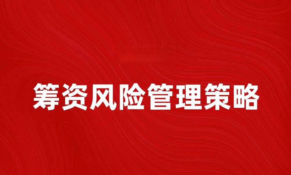 筹资风险管理的重要性与应对策略解析