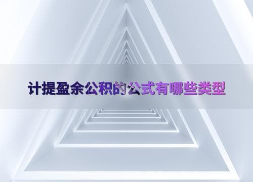 计提盈余公积的公式有哪些类型