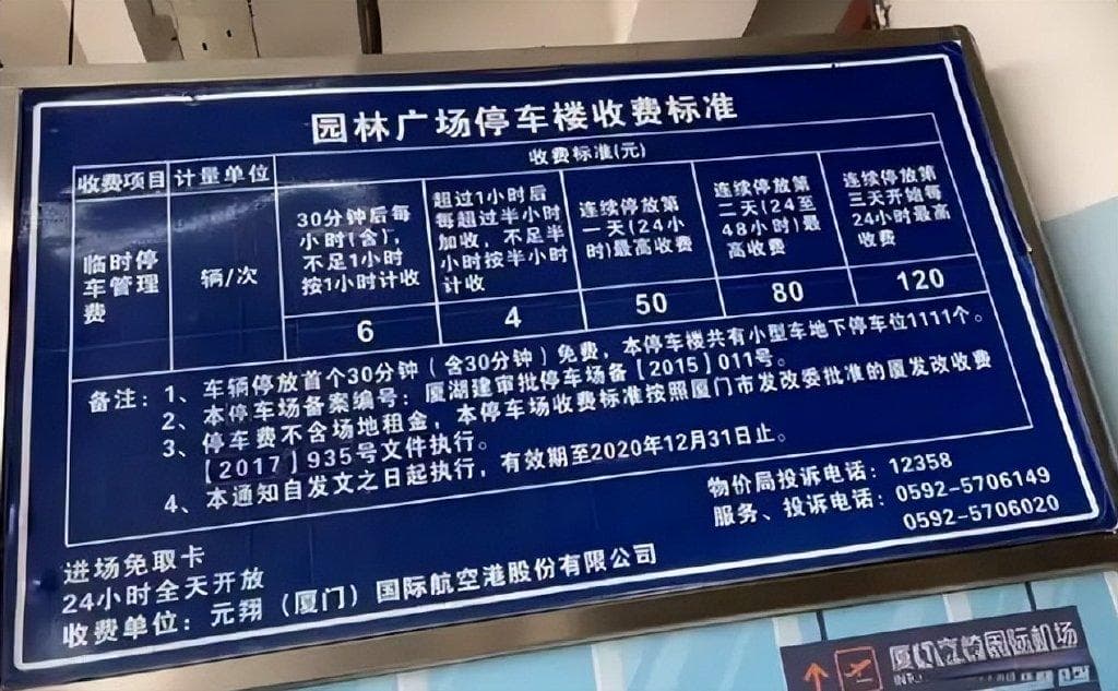 厦门机场停车全攻略：T3、T4停车场收费标准及周边停车场推荐