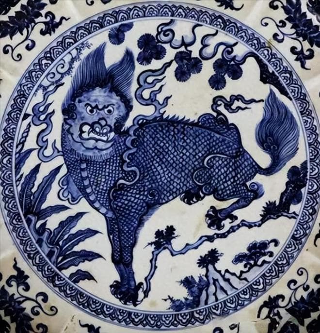 故宫博物院推荐：明代青花瓷麒麟纹饰