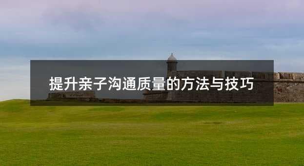 提升亲子沟通质量的方法与技巧