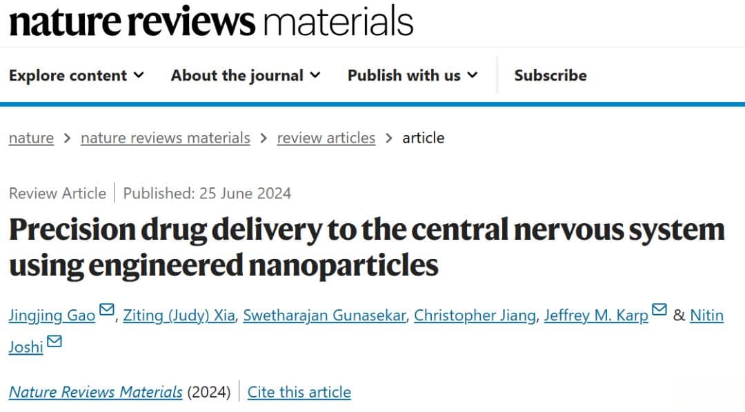 中国学者一作兼通讯！Nature系列综述：工程化纳米颗粒，精准药物递送！