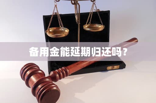 备用金能延期归还吗？