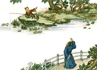 “蓬头稚子学垂纶，侧坐莓苔草映身”--胡令能《小儿垂钓》翻译赏析