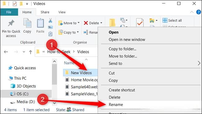 Windows 10中重命名文件和文件夹的6种方法
