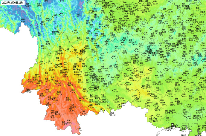 云南突现夏冬季节并存景象，大范围30+度短袖确定再来，分析：防范冰雹雷暴