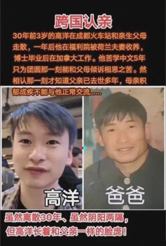 荷兰籍博士，丢失30年，回国寻亲成功，他爸已去世，妈妈精神失常