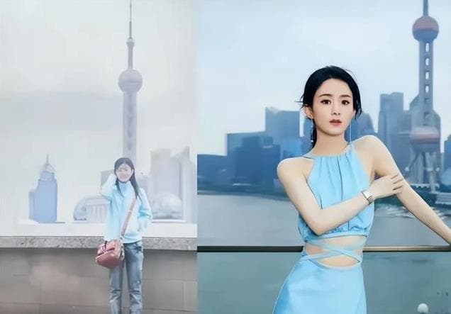 赵丽颖20年前东方明珠合照对比：那不是我的黑历史，是我来时的路