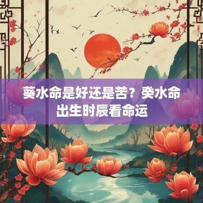 葵水命是好还是苦？癸水命出生时辰看命运