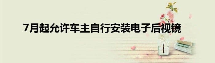 7月起允许车主自行安装电子后视镜