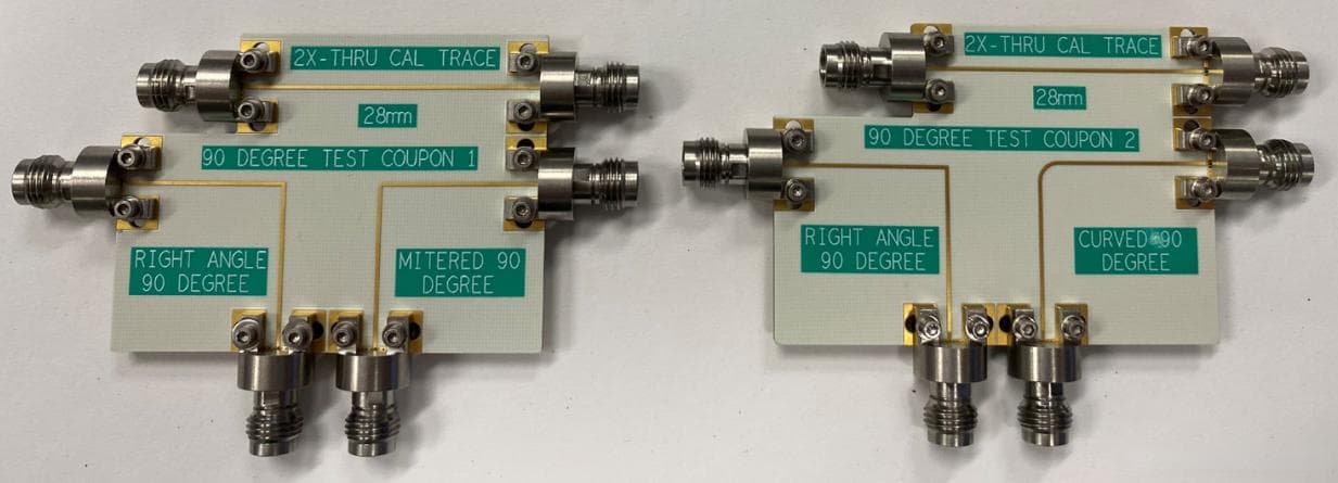 PCB直角走线的测试与仿真验证