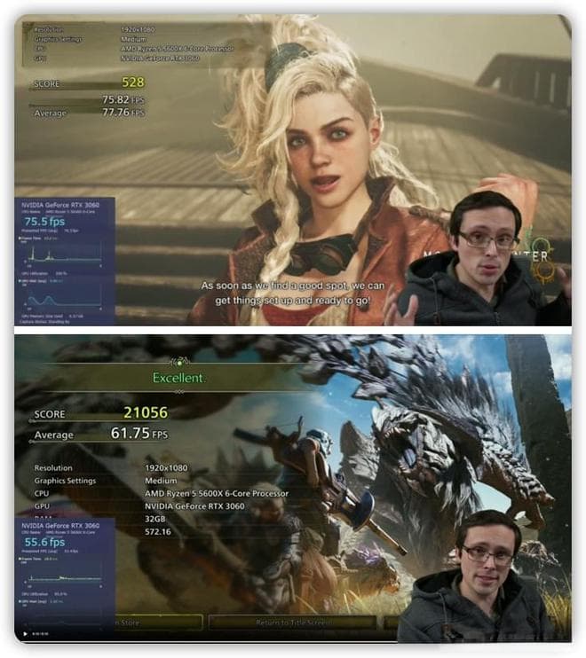 《怪物猎人：荒野》九游测试：RTX3060在1080P下难以稳定娱乐60帧