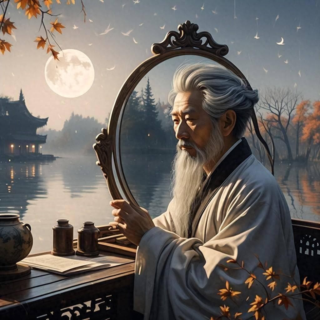 揽镜见白发，唐寅诗写时光无情