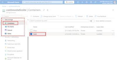 Azure 存储中的静态网站托管