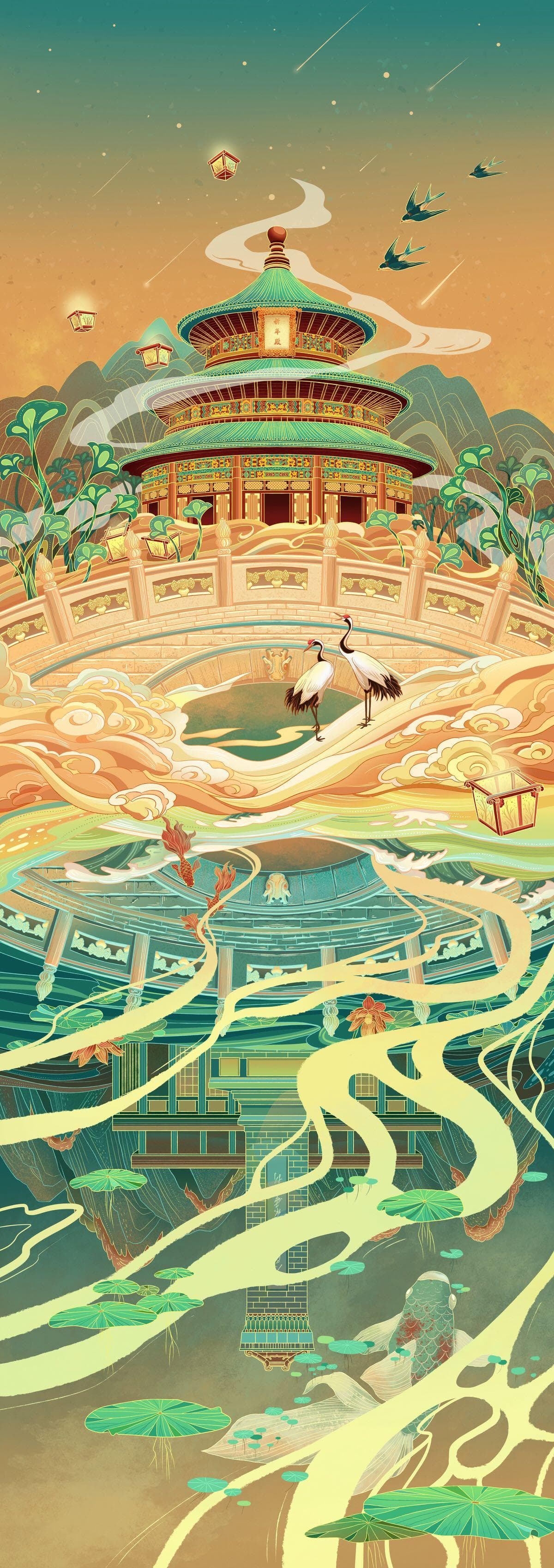繁简之间，寻觅新视角-国潮风插画绘画手法分享