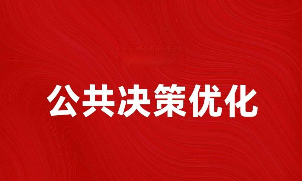 如何优化公共决策以提升治理效率和透明度