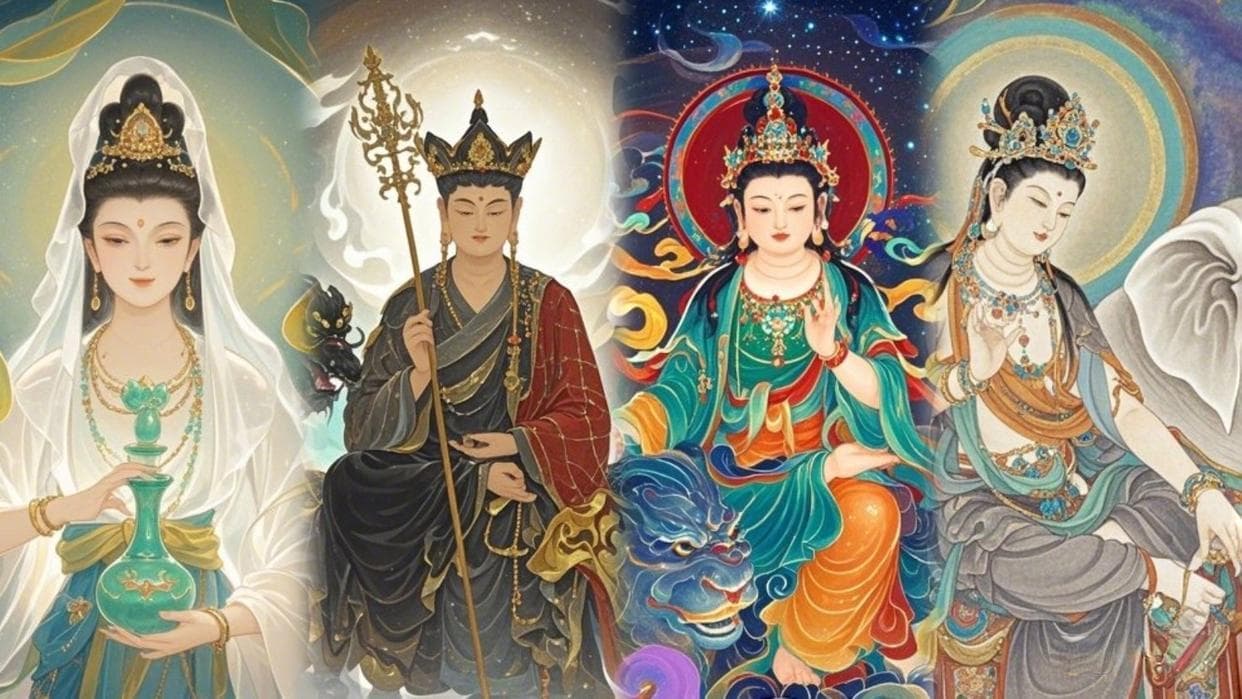 道教十二金仙四位真人，为何变成了四大菩萨？