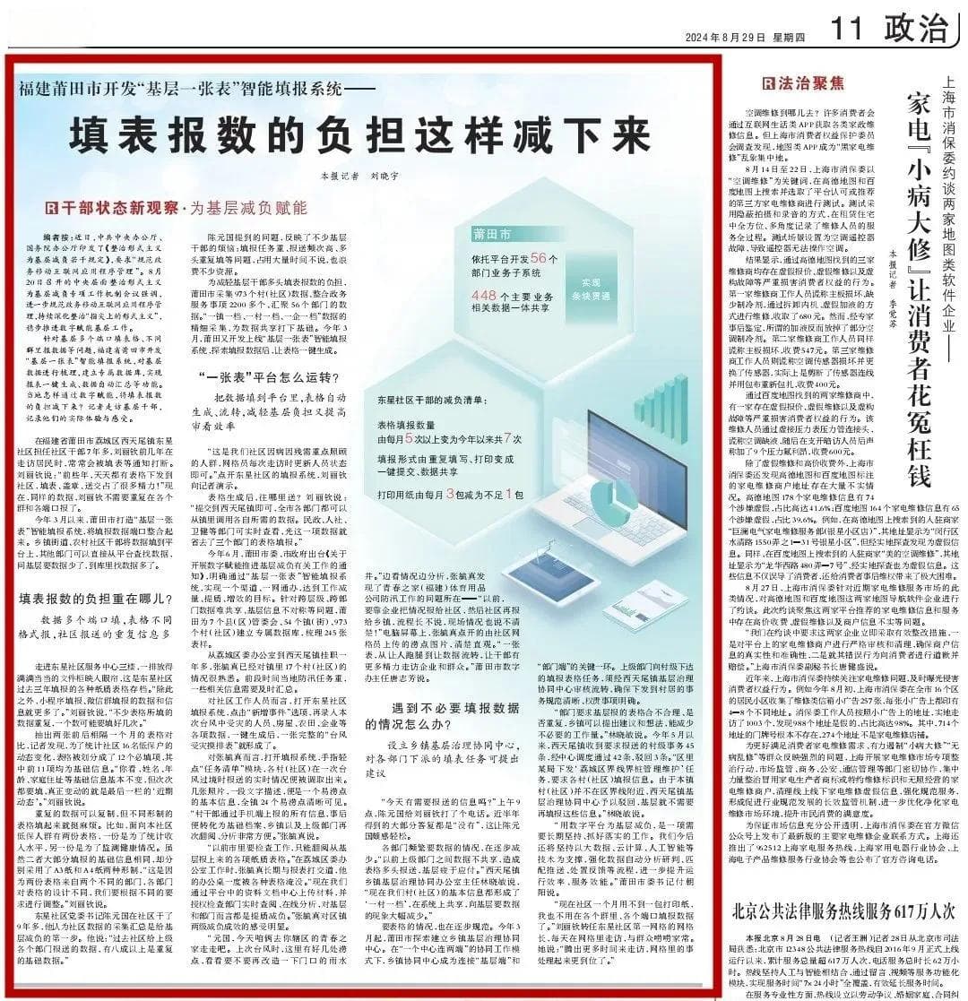 数智赋能 基层减负：成效日渐显著，影响日益彰显
