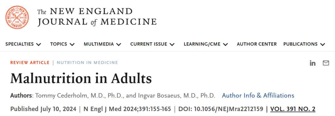 意外！肥胖属于营养不良？NEJM：3大病因、3类营养支持方式