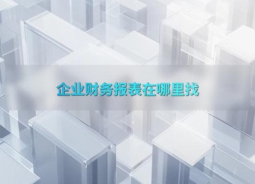 企业财务报表在哪里找