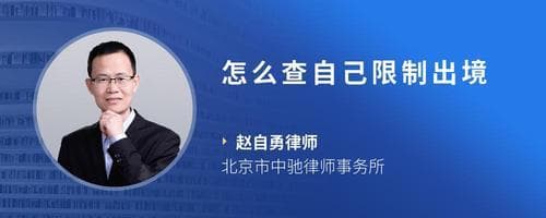 如何查询自己是否被限制出入境？