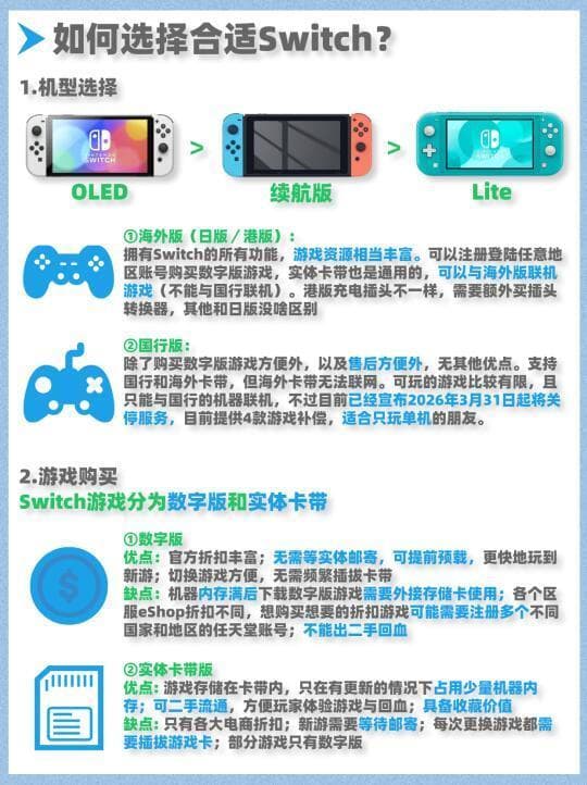 Nintendo Switch选购完全指南：版本选择、配件推荐及使用技巧