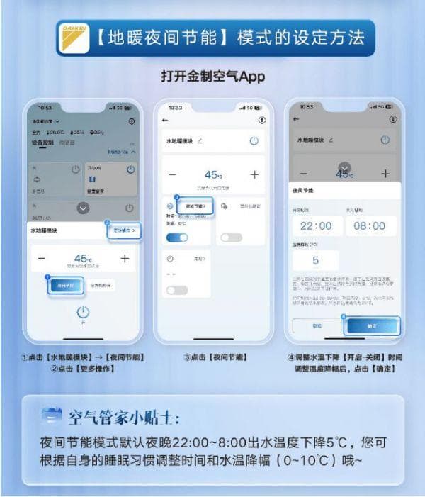 地暖节能有讲究：大金推荐35-45℃最省电