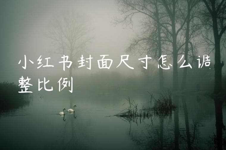 小红书封面尺寸怎么调整比例