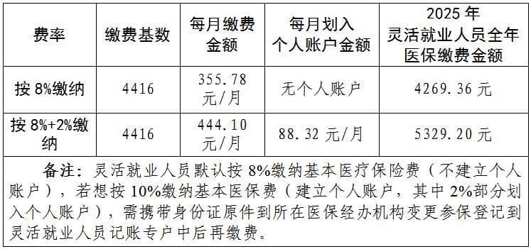 2025年度灵活就业人员医保缴费指南：标准、方式及查询全攻略