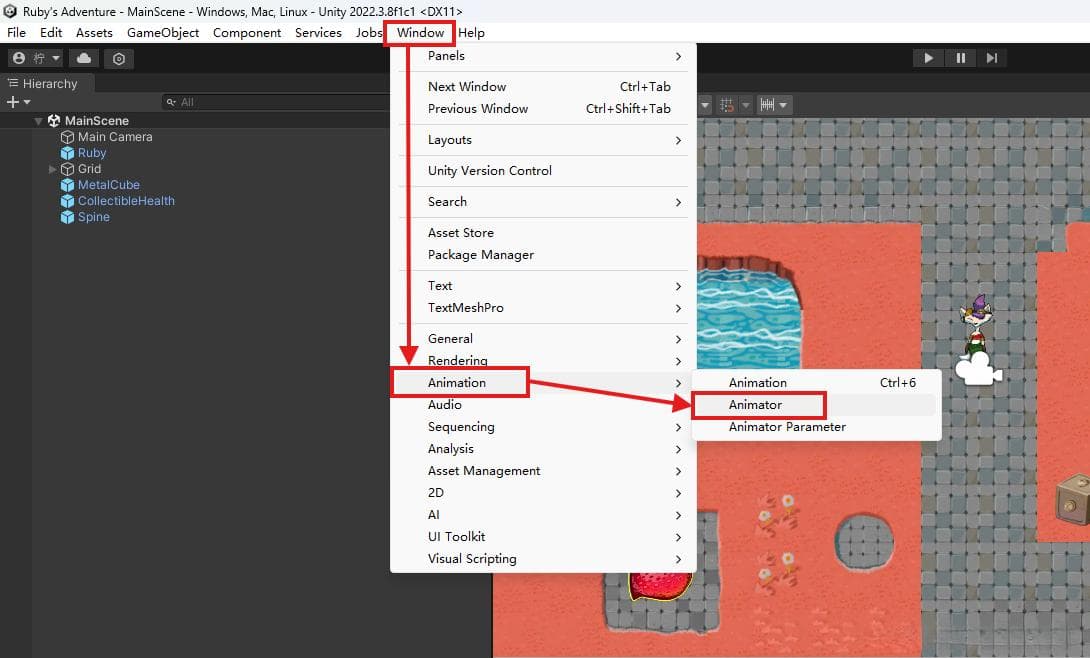 Unity2D动画制作：实现角色移动时播放对应动画