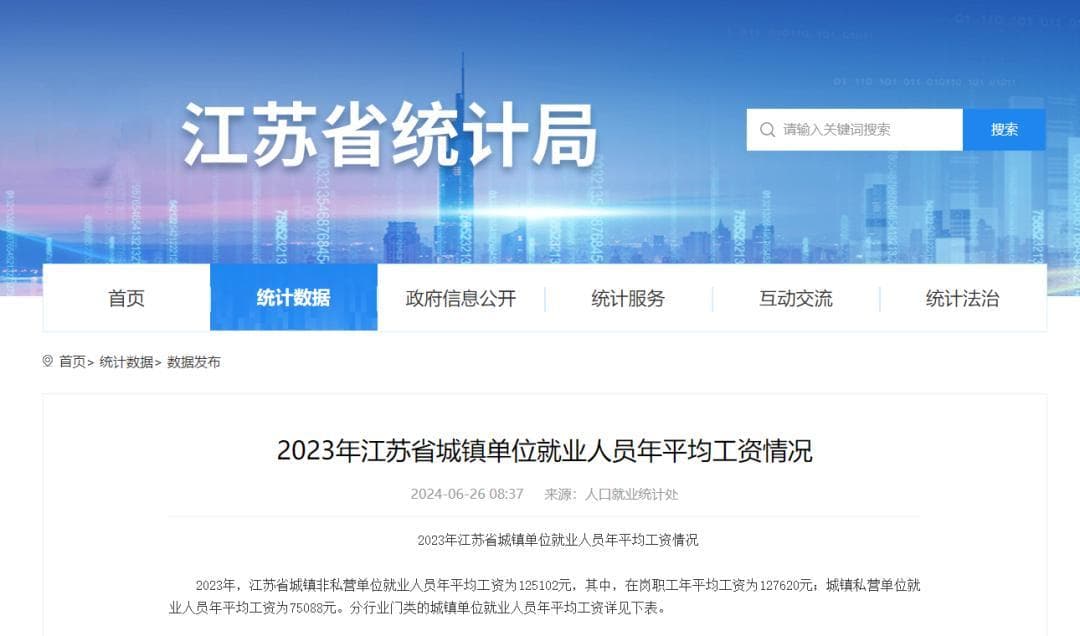 江苏省平均工资出炉！哪个行业收入最高？