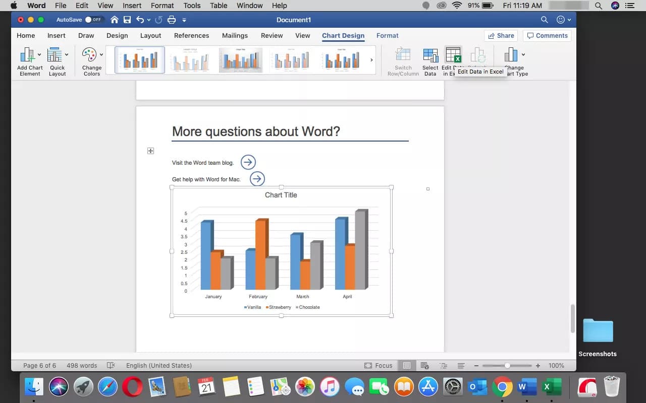 如何在 Microsoft Word 中创建图表