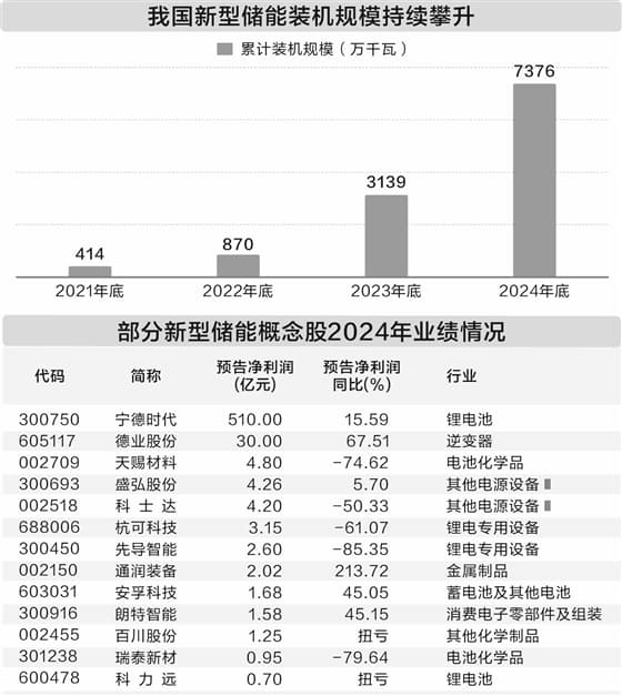 新型储能装机规模攀升 头部公司业绩预喜