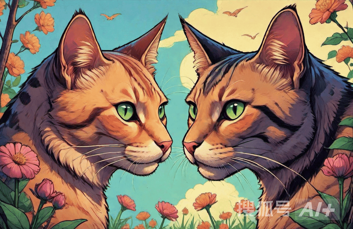 公猫第一次见到母猫，按耐不住亲了上去，网友：橘猫的眼神真嫌弃