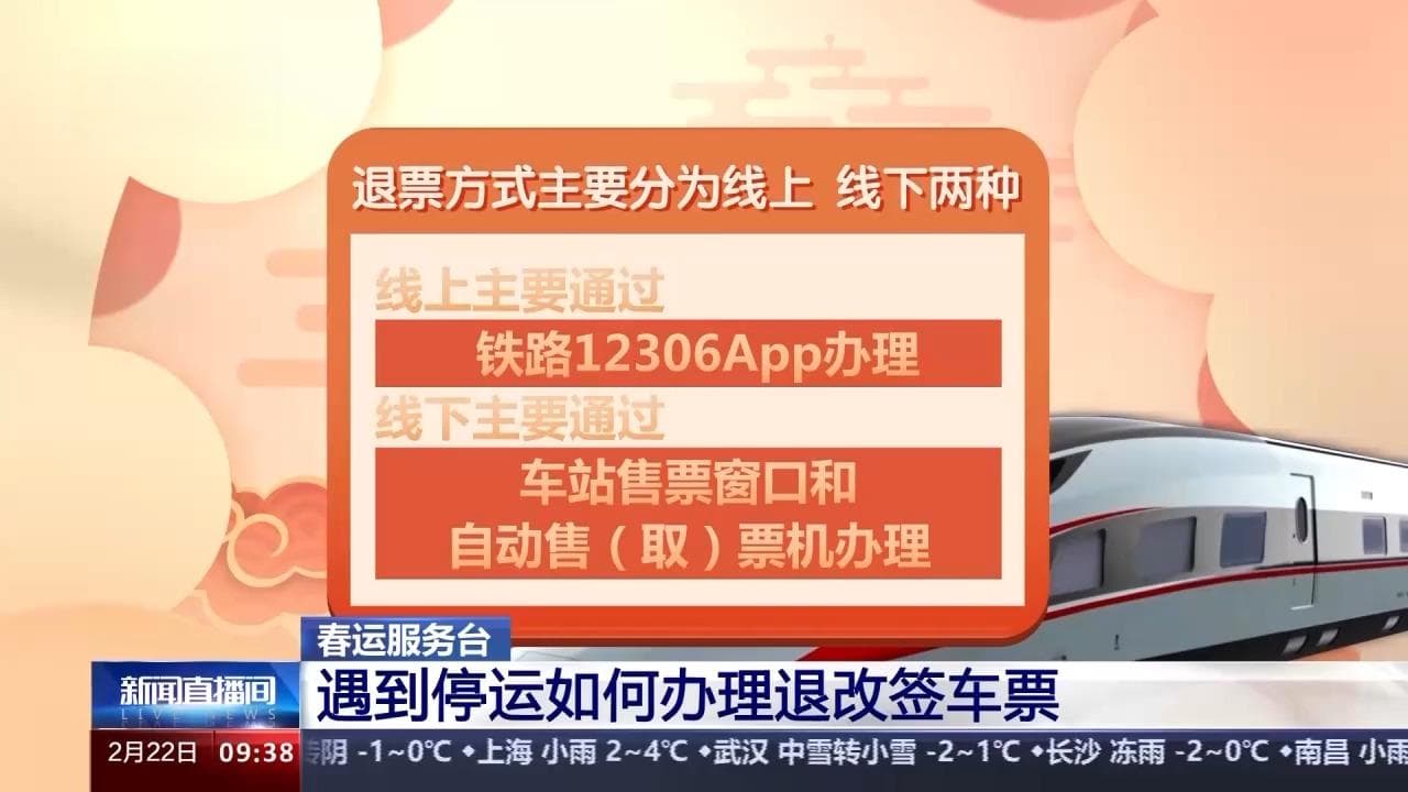 列车停运或晚点车票如何退改签？这份指南请收好