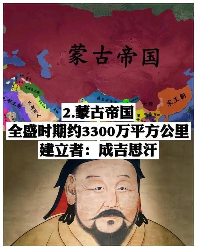 历史上领土面积最大的十个国家，中国就占四个！老祖宗的江山真大