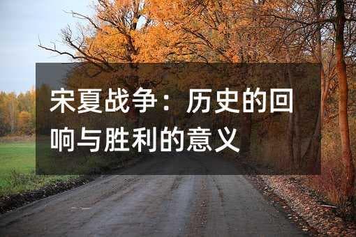 宋夏战争：历史的回响与胜利的意义