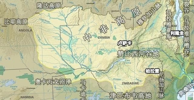 中南部非洲：赞比西河串起的高原群，班图人最集中的地区