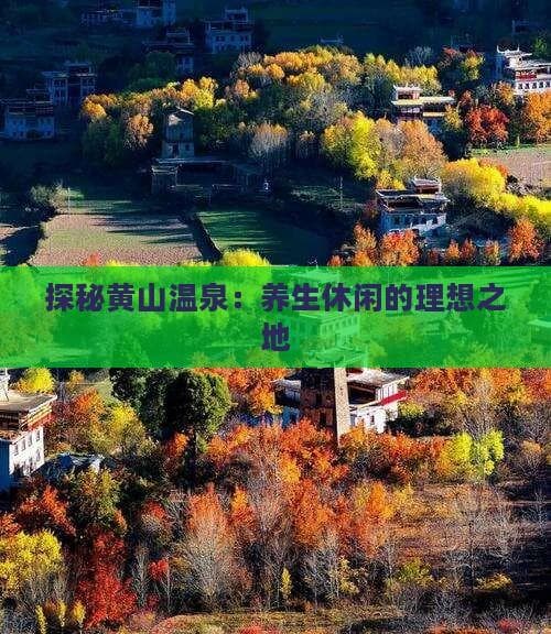 探秘黄山温泉：养生休闲的理想之地