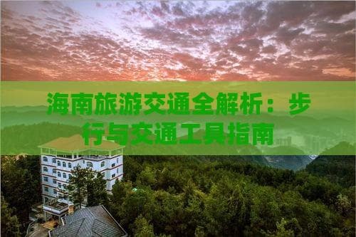 海南旅游交通全解析：步行与交通工具指南