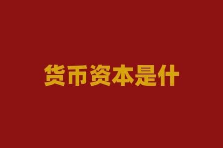 货币资本是什么？你的资金是货币资本吗？