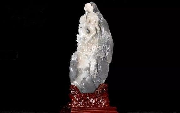 玉石百花仙子图片欣赏：高清图集与视频，百花玉雕作品展示，石榴籽玉石特性解析