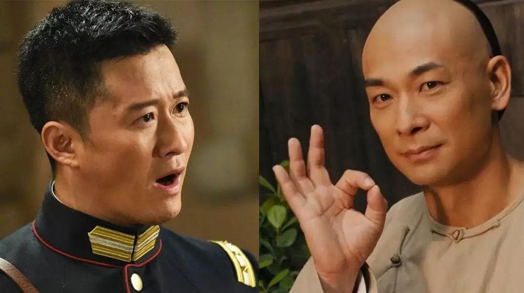 最后两位武生：吴京向左，赵文卓向右