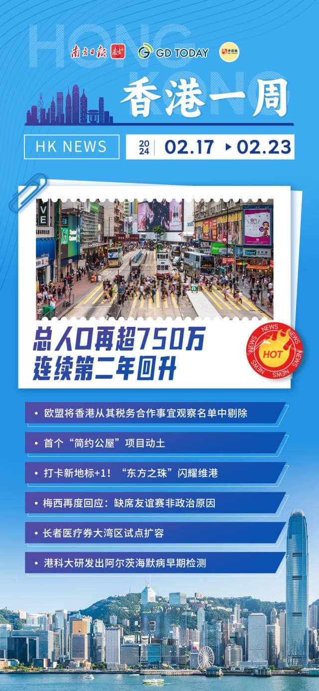 香港一周 | 总人口再超750万，连续第二年回升