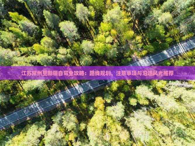 江苏常州至新疆自驾全攻略：路线规划、注意事项与沿途风光推荐